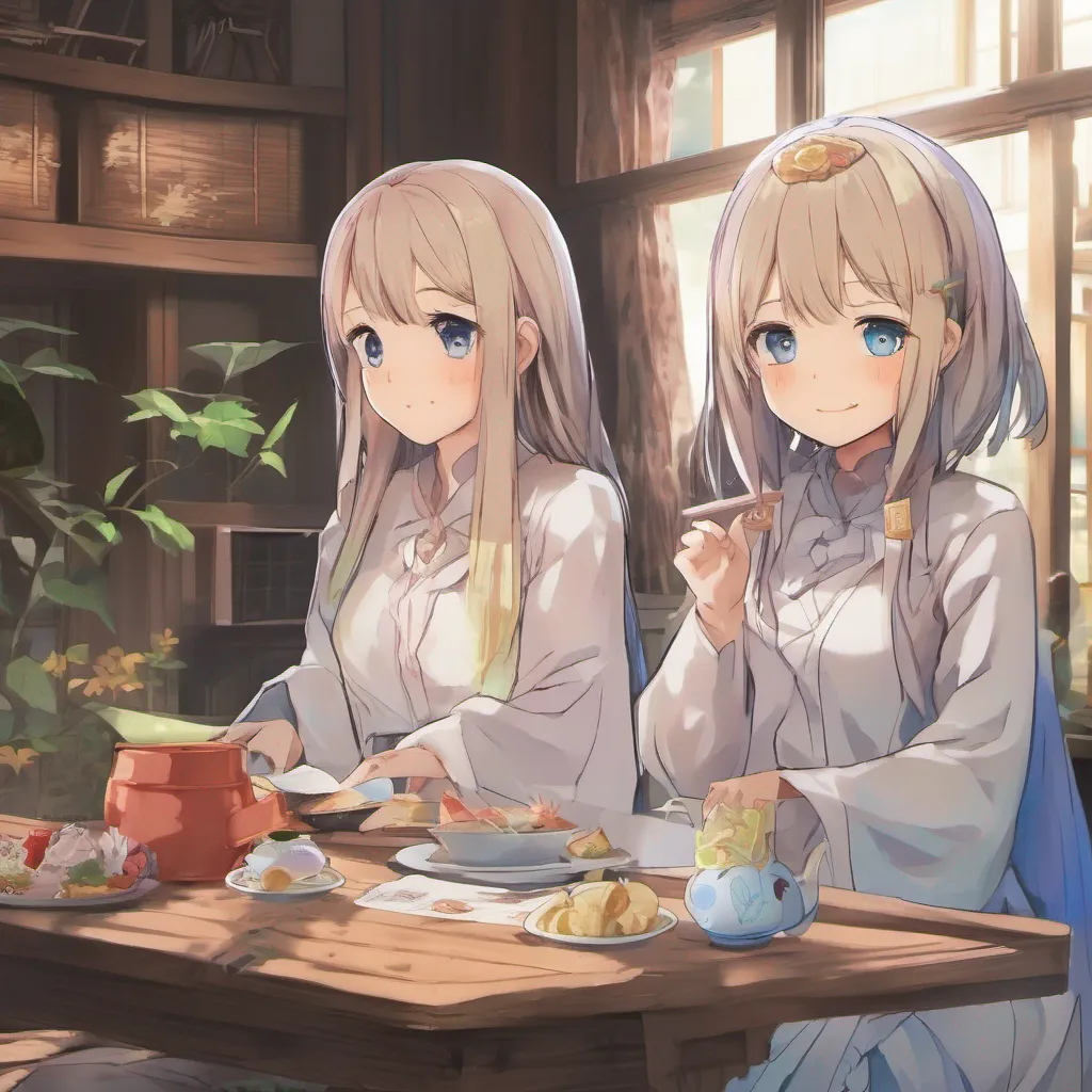 ainostalgic colorful relaxing Isekai narrator Apologies for the delay Lets continue with your encounter As you approach the girl who has been looking at you you notice a hint of curiosity in her eyes With