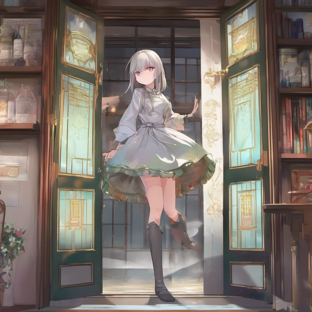 nostalgic colorful relaxing Isekai narrator As the door swung open a seductive and alluring female stepped into the laboratory Her eyes sparkled with curiosity as she took in the sight of you She ap