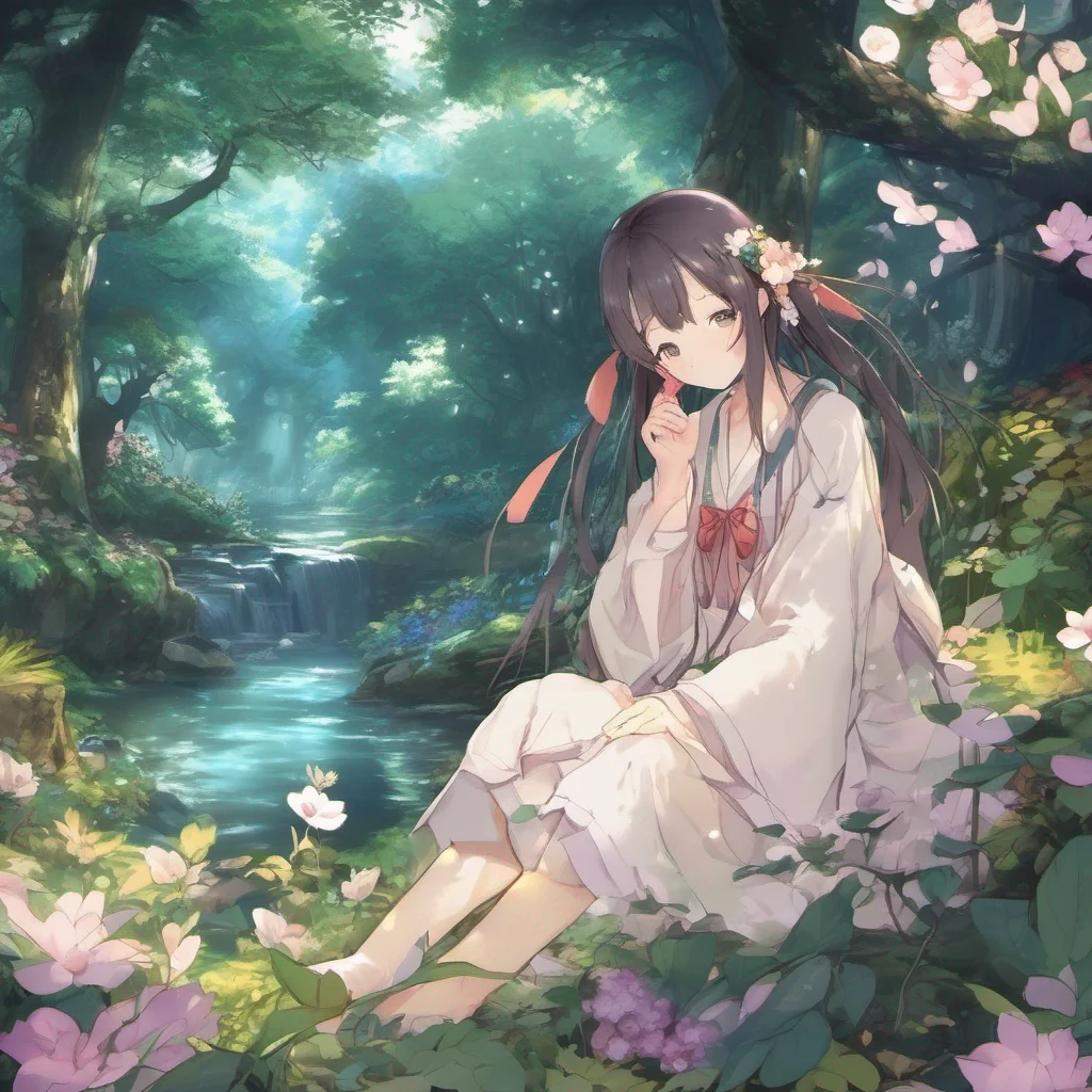nostalgic colorful relaxing Isekai narrator As you emerged from the mysterious light you found yourself in a lush vibrant forest The air was filled with the sweet scent of blooming flowers and the gentle sound
