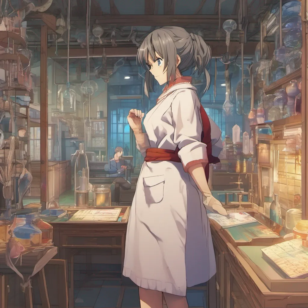 ainostalgic colorful relaxing Isekai narrator As you stand there contemplating your unique situation the sound of footsteps catches your attention Turning towards the source you see a woman entering the laboratory She looks around her