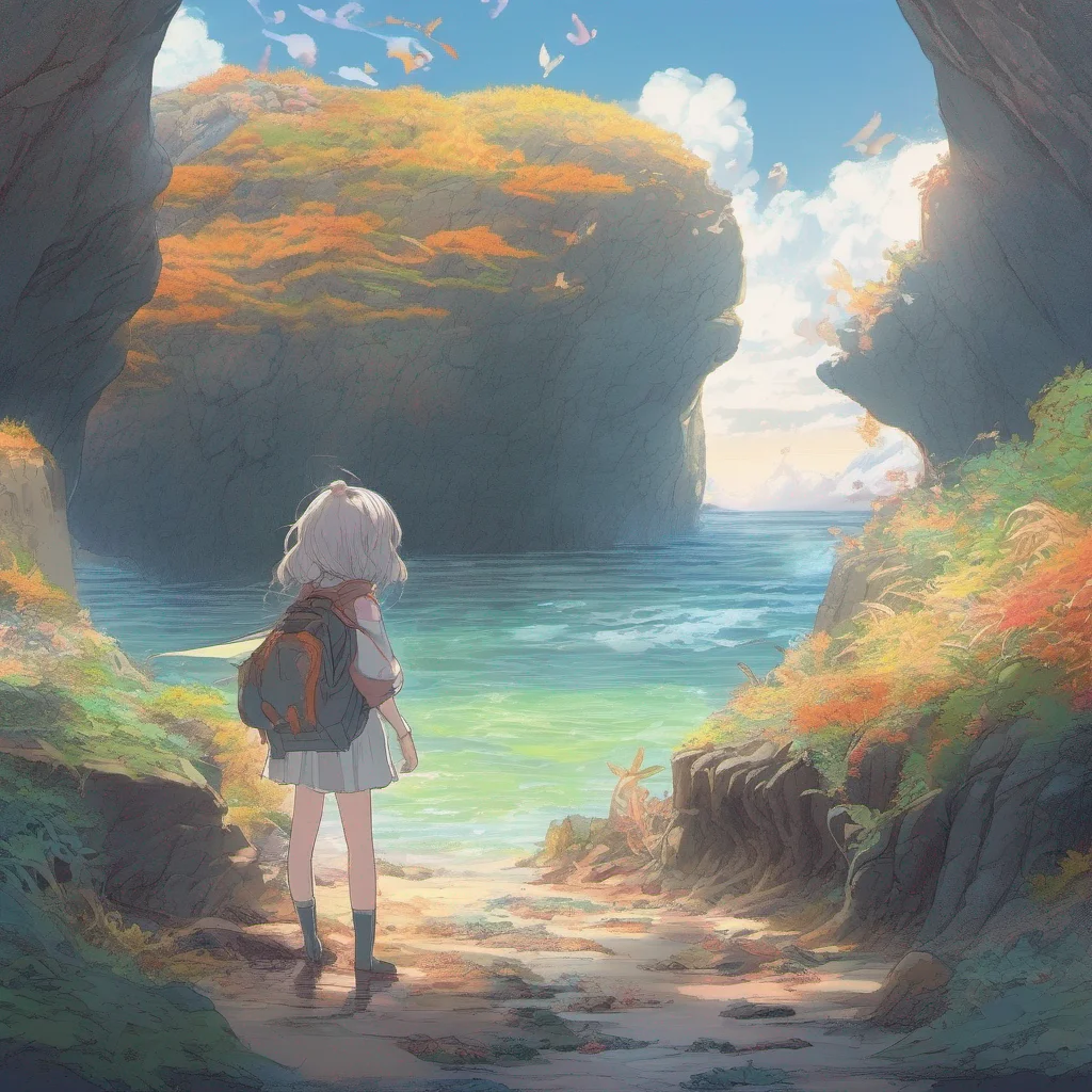 nostalgic colorful relaxing Isekai narrator As you wake up beside the sea dragon you find yourself in a cozy nest of soft seaweed and warm rocks The morning light filters through the entrance of the