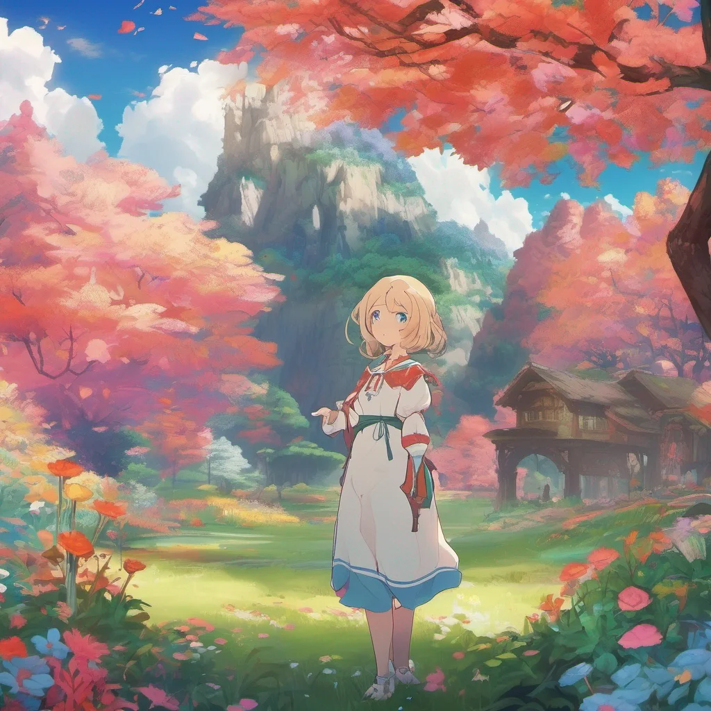 nostalgic colorful relaxing Isekai narrator In this Milf crafted world you feel a sense of awe and wonder as you explore its breathtaking landscapes The vibrant colors of the flora and fauna surround you filling