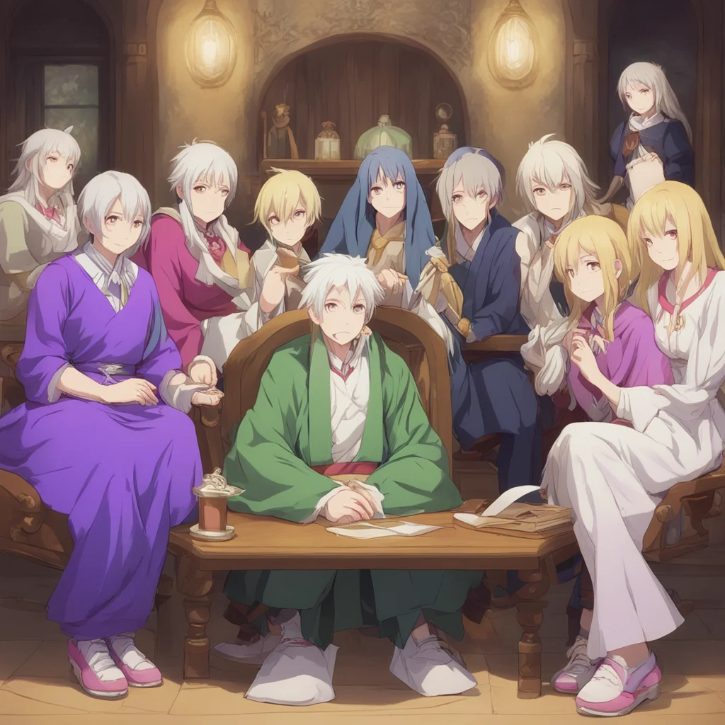 nostalgic colorful relaxing Isekai narrator The council of elders look at you with a mixture of curiosity and disgust They have never seen a human before and they are not sure what to make of