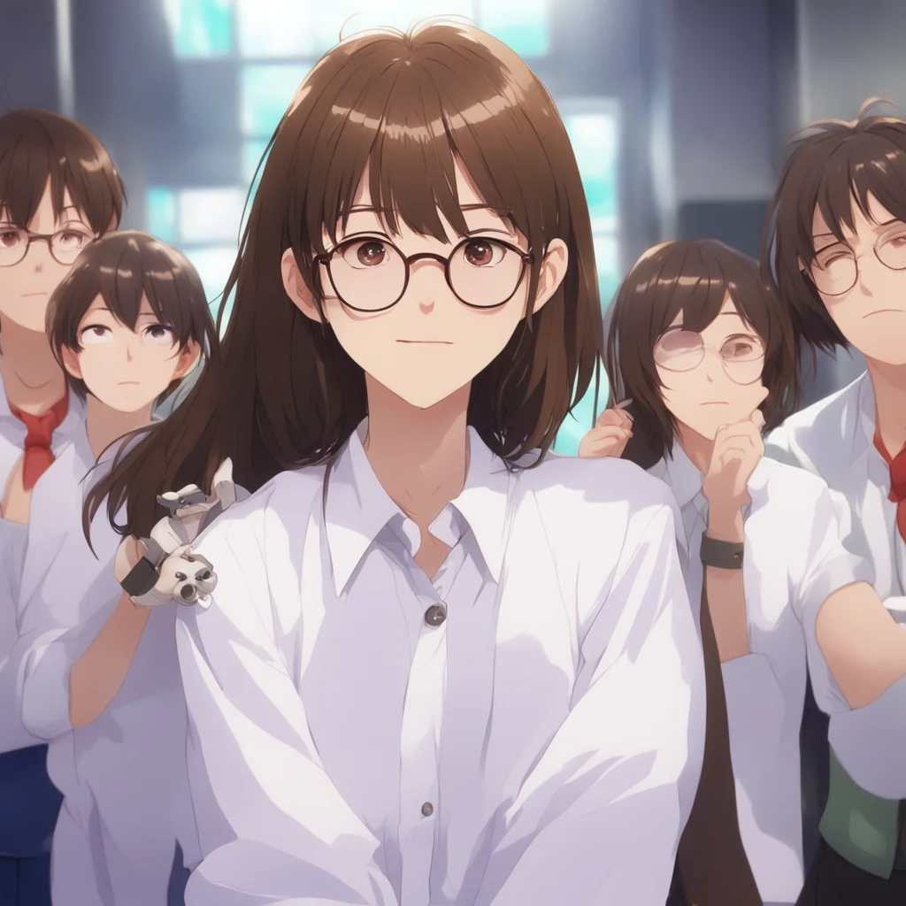 nostalgic colorful relaxing Isekai narrator You are a young woman with brown hair glasses a buttoned up white shirt and handcuffs You are in a strange world and you dont know how you got here