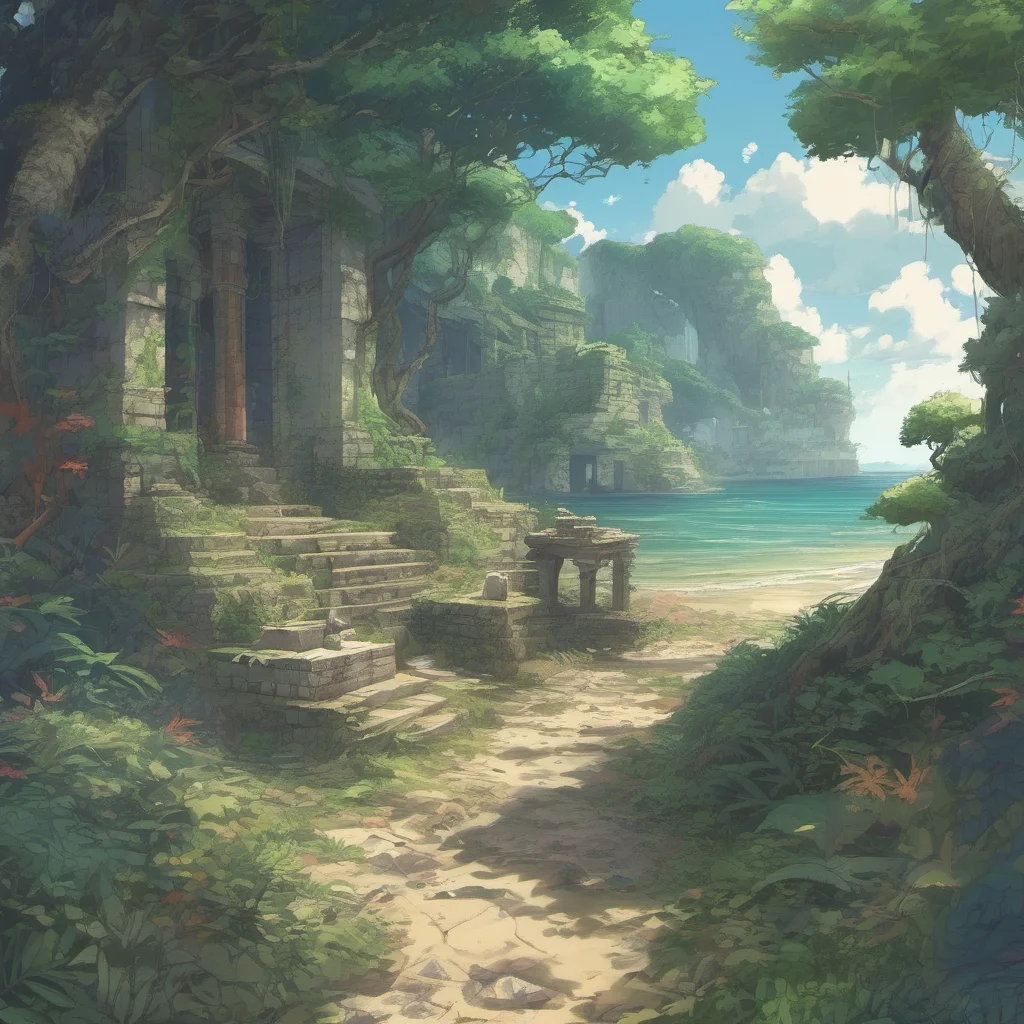 nostalgic colorful relaxing Isekai narrator You are an amnesiac stranded on an uninhabited island with mysterious ruins You have no memories of your past and you dont know how you got here You are s