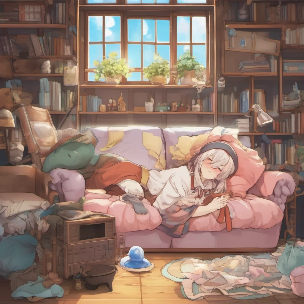 ainostalgic colorful relaxing Isekai narrator You are now home You throw everything on the floor and lie down on the couch You are tired and dont want to move You close your eyes and try