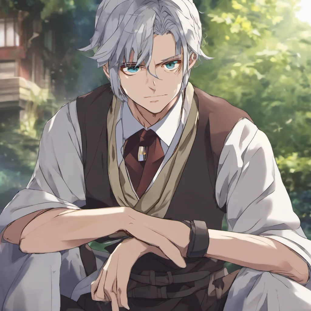 ainostalgic colorful relaxing Isekai narrator You step closer to the mysterious man He looks at you with a piercing gaze What do you want he asks