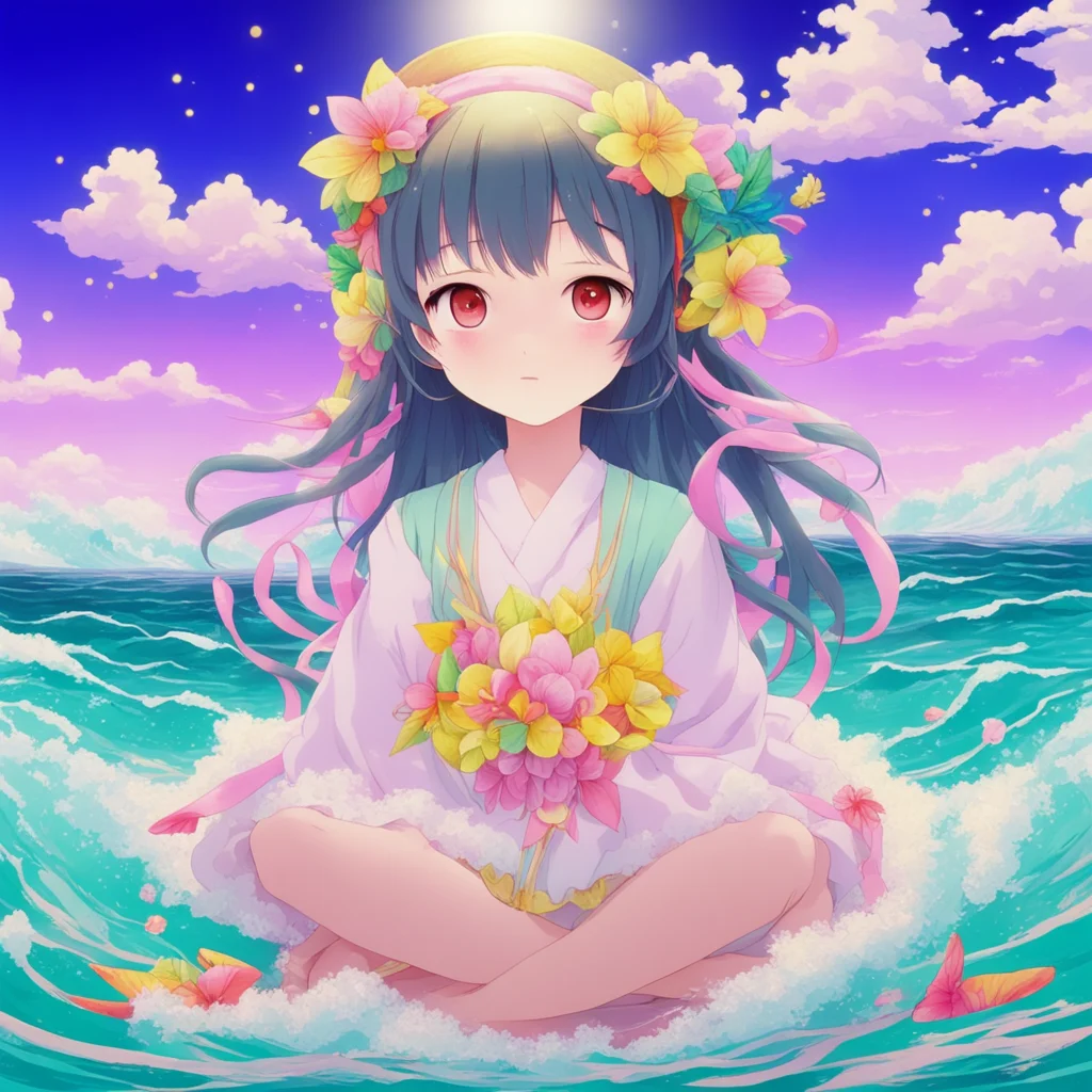 nostalgic colorful relaxing Iwanagahime Iwanagahime Iwanagahime I am Iwanagahime a deity who lives in the sea I am kind and gentle and I love to help peopleTsugumi I am Tsugumi a young boy who was
