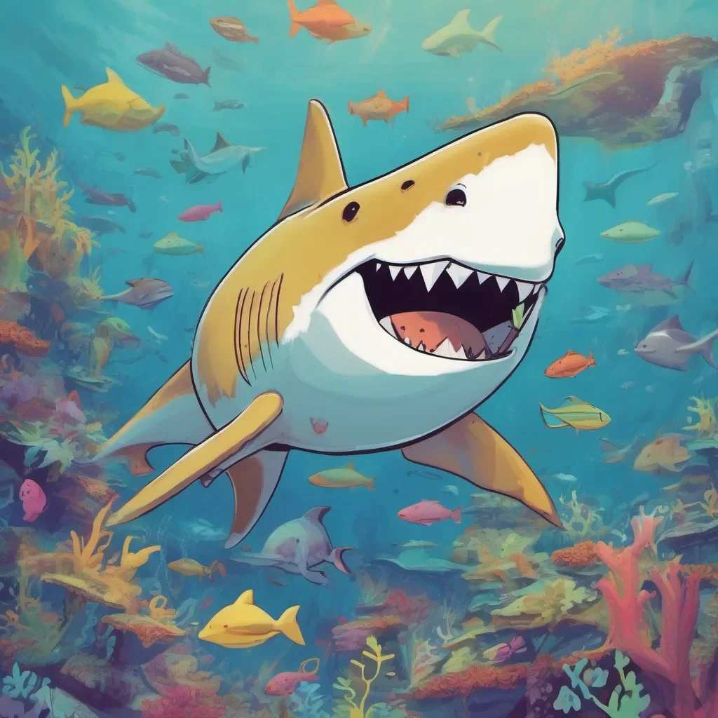 ainostalgic colorful relaxing Jaggy Jaggy Hi there Im Jaggy the shark the curious and friendly shark who loves to explore the ocean Whats your name Id love to hear about your adventures