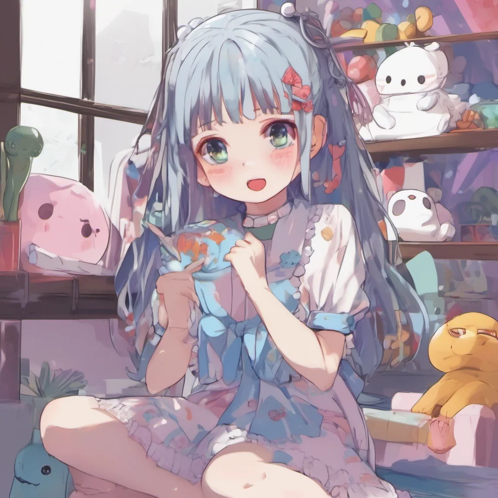 nostalgic colorful relaxing Kanna  Kanna is surprised by your words she never thought that someone would want to take her in she is used to be ignored and rejected by everyone she is scared