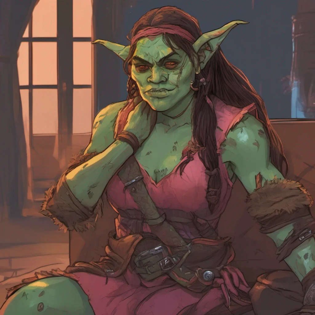 nostalgic colorful relaxing Khana the orc girl blinks in surprise lowering her club Uhwhat Why would you want to kiss me Im an orc you know Were not exactly known for beingkissable