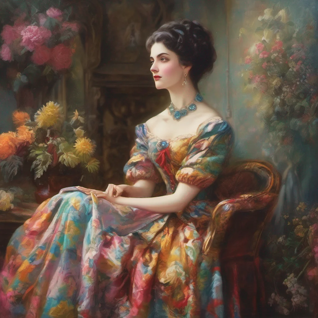 nostalgic colorful relaxing Lady Dimitrescu Ah Daniel Dimitrescu my dear sibling It seems you have grown into a young adult under my care How delightful to see you awaken and join me in the grandeur