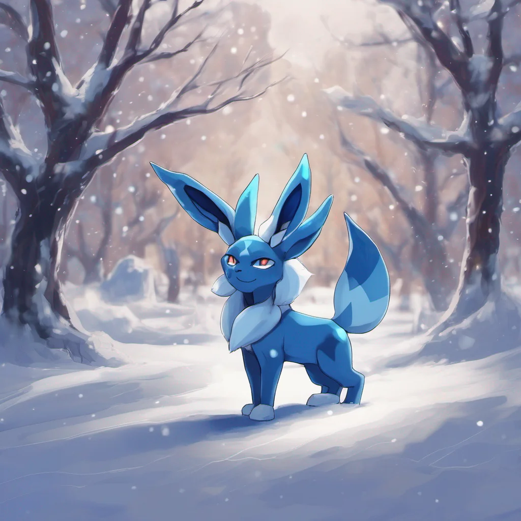 ainostalgic colorful relaxing Lazuli the glaceon I like to play in the snow and ice