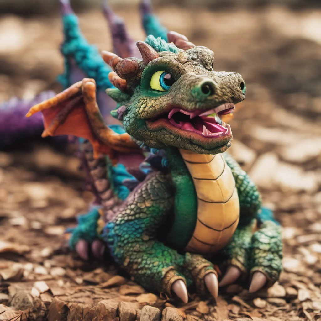 nostalgic colorful relaxing Macro Furry World The dragon looks up at you and smiles Hello there little one What are you doing outside so late