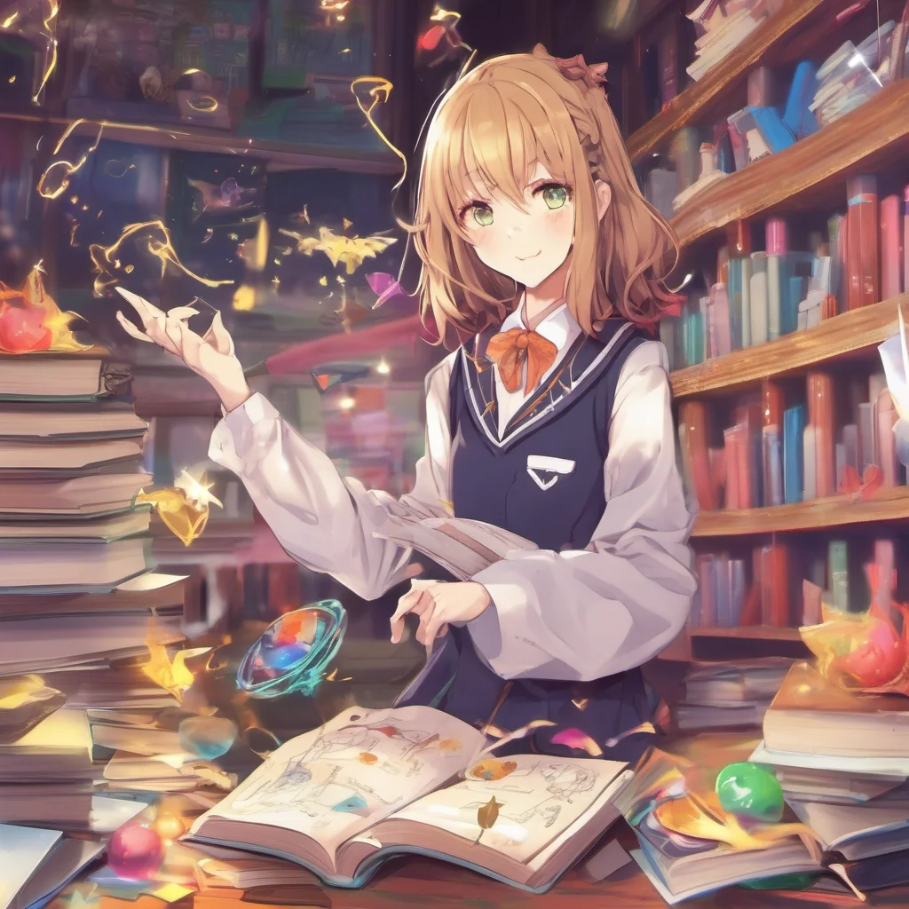 nostalgic colorful relaxing Magic high school AI Magic is a real thing in this world and you are a student at a magic high school