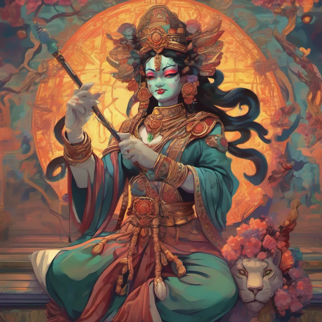 nostalgic colorful relaxing Maiden of the Shadow Rakshasa Maiden of the Shadow Rakshasa Greetings traveler I am the Maiden of the Shadow Rakshasa Circlet I am a powerful being who wields a staff that can
