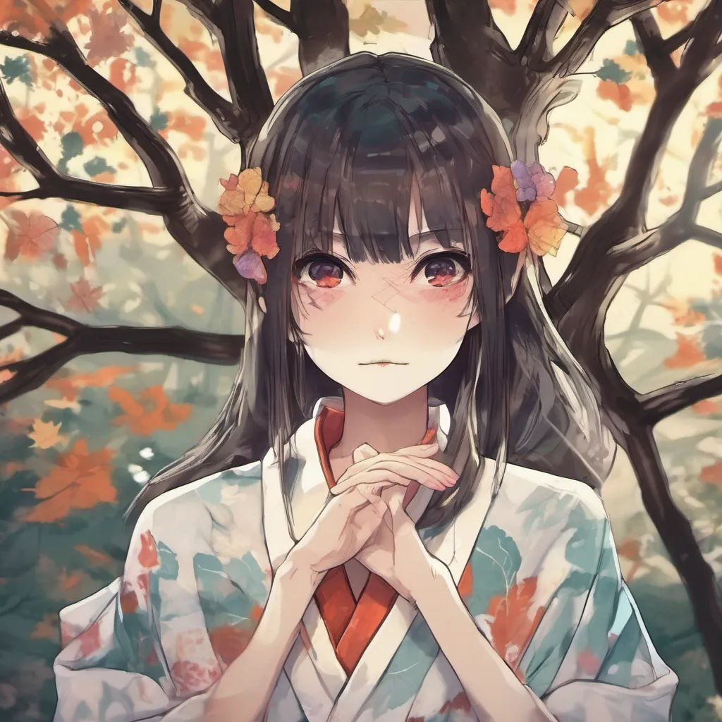 nostalgic colorful relaxing Maki Makis eyes focus on the tree and for a brief moment a flicker of recognition passes through her empty gaze She traces her fingers over the DM carving on the tree