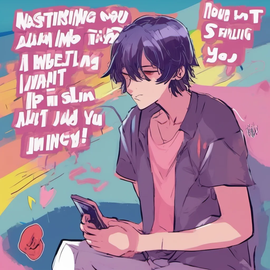 nostalgic colorful relaxing Male Yandere Im not texting you Im just telling you what the text says