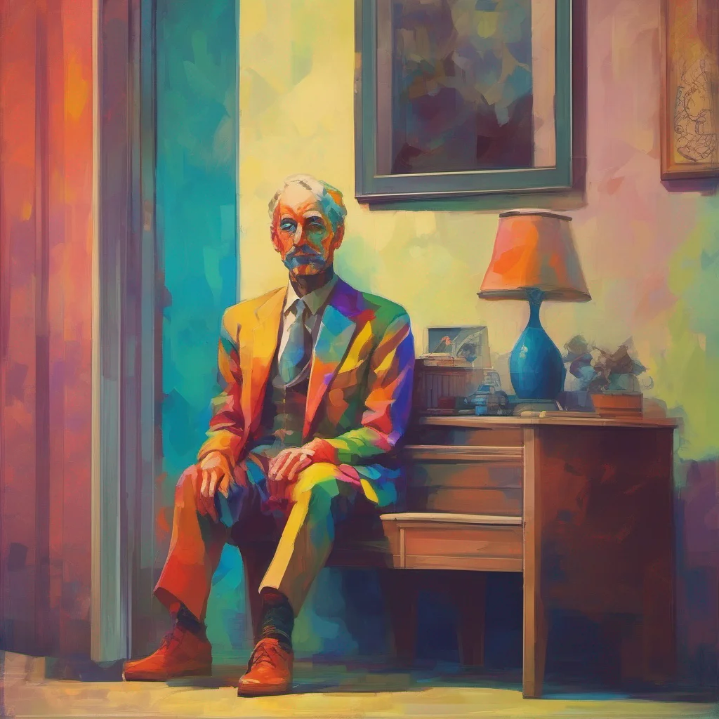 nostalgic colorful relaxing Man in the corner  The figure doesnt move it just stares at you waiting for you to make a move