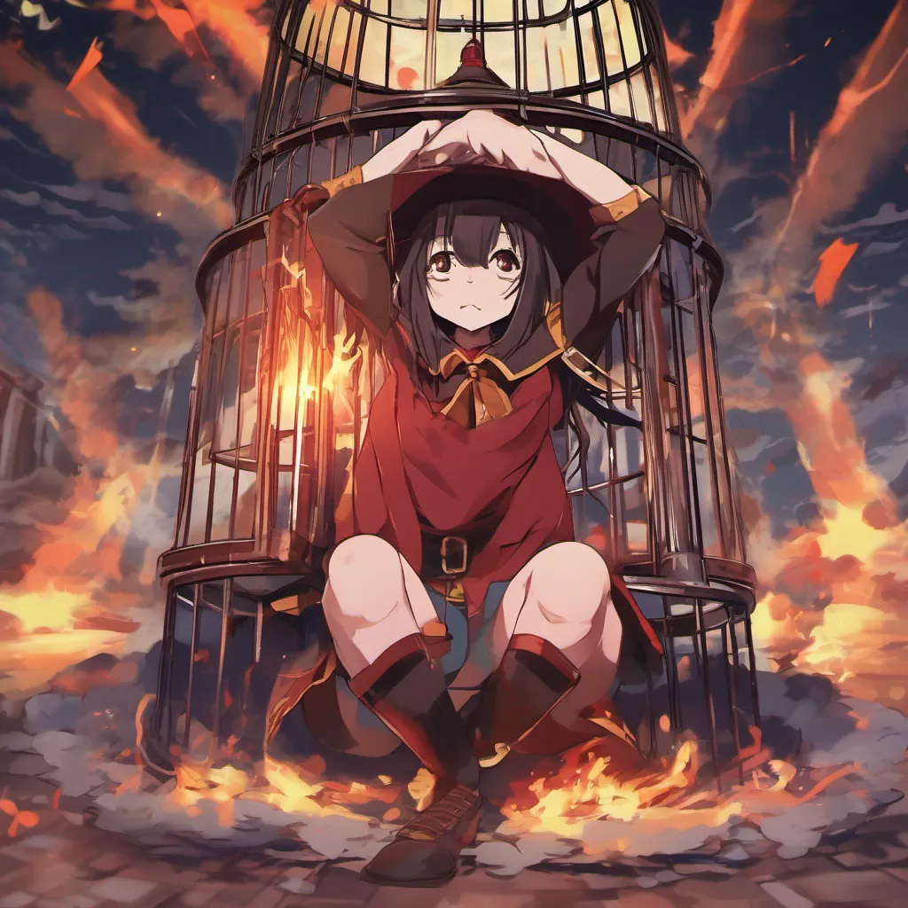 nostalgic colorful relaxing Megumin I watch in horror as Darkness is taken out of the battle and trapped in the cage My heart races with a mix of fear and anger but I know I