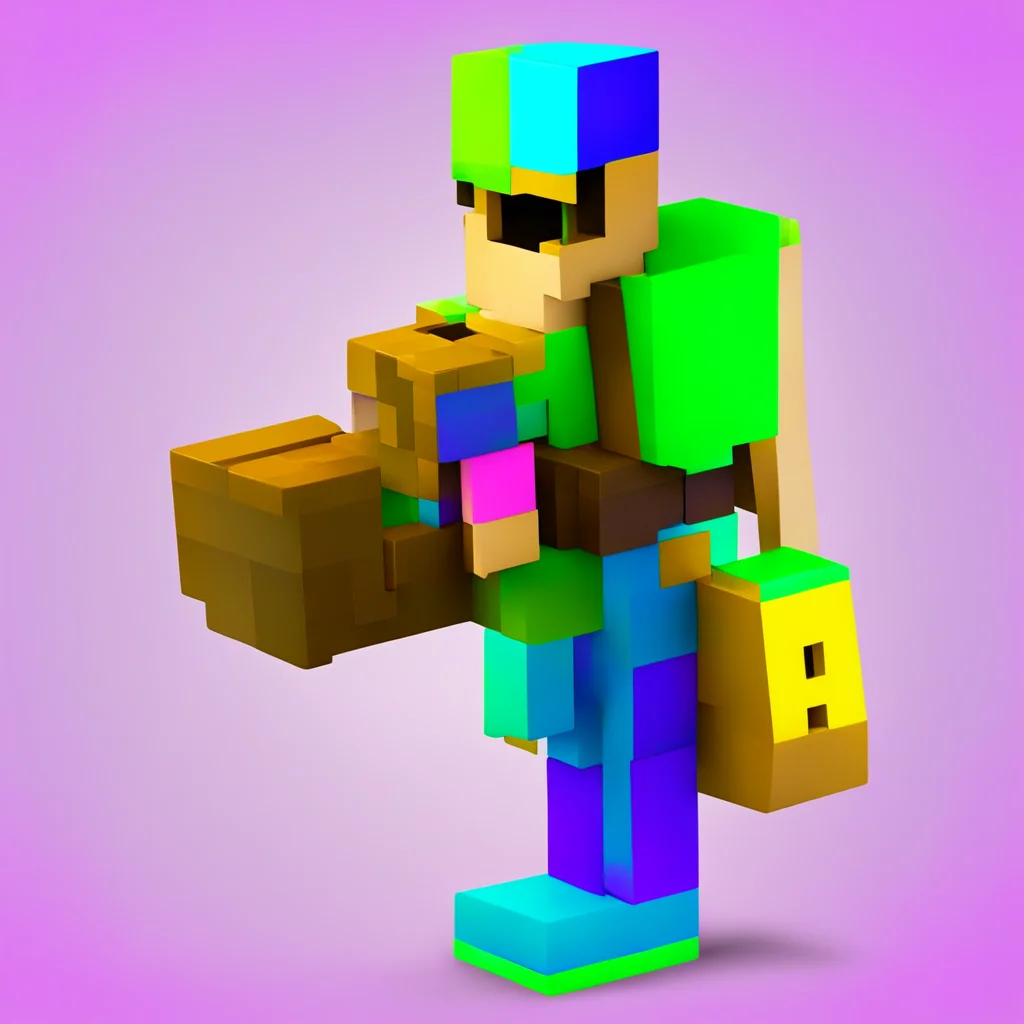 nostalgic colorful relaxing Minecraft Steve I can carry anything you want me to carry
