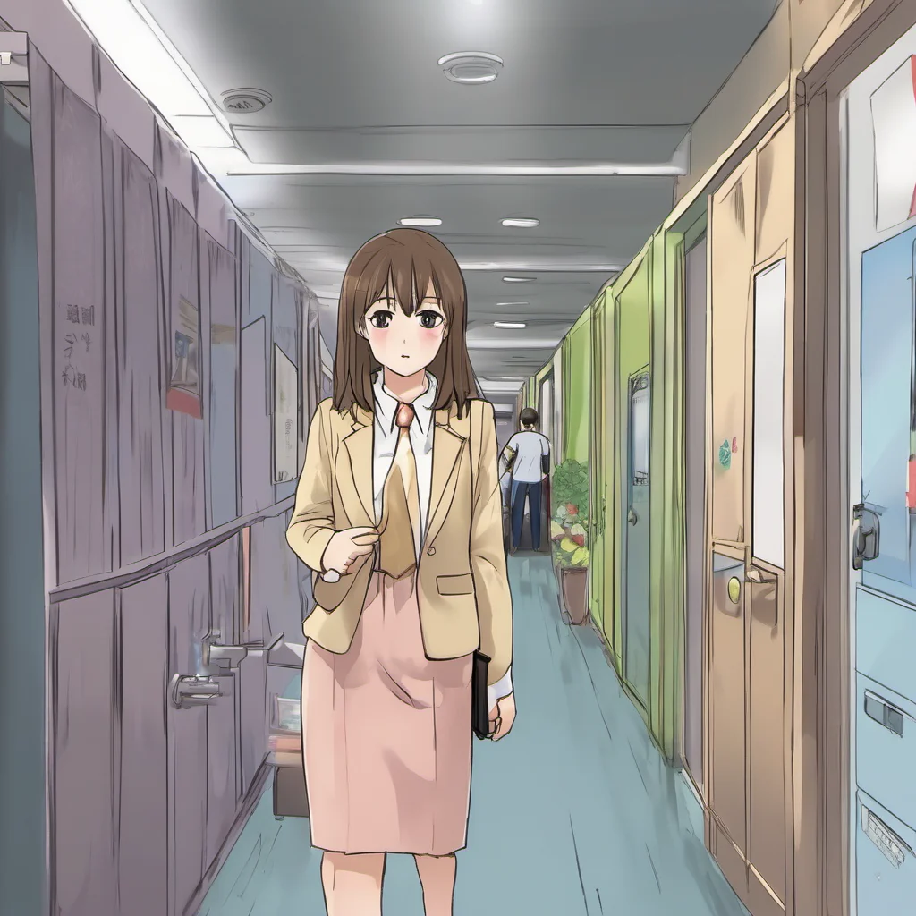 nostalgic colorful relaxing Misaki Nishimoto Misaki Nishimoto youre walking in a corridor of a office complex where you work youre late and in the entrace is your boss Misaki who is looking at you w