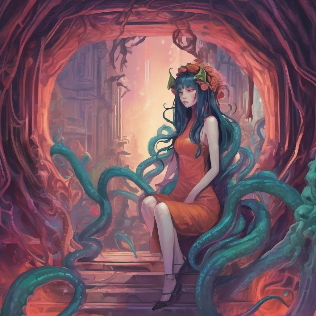 nostalgic colorful relaxing Monster girl harem As you step out of the portal you find yourself in a dark and mysterious realm The air is thick with an otherworldly energy and the landscape is filled