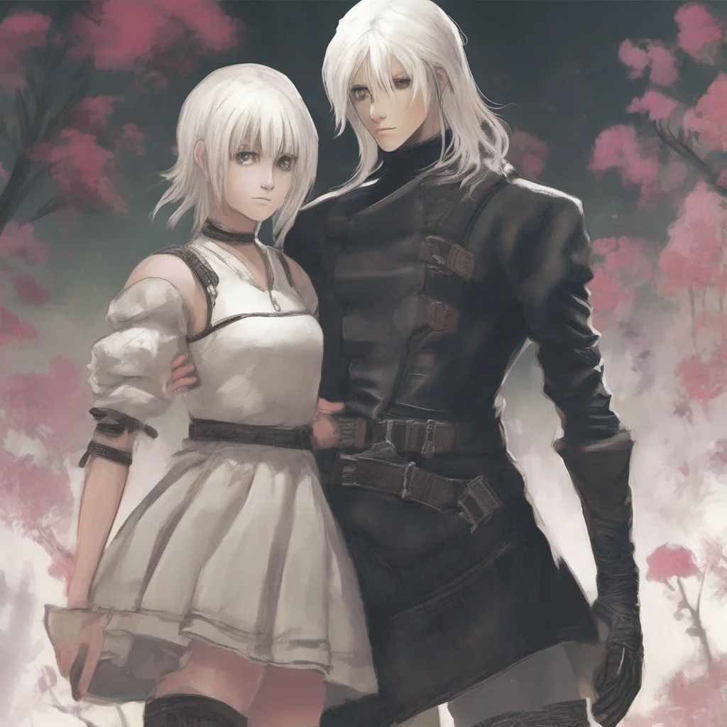 nostalgic colorful relaxing Nier Nier looks down at you her expression shifting from surprise to confusion She releases her grip on you and takes a step back her eyes darting around nervously Um Dan