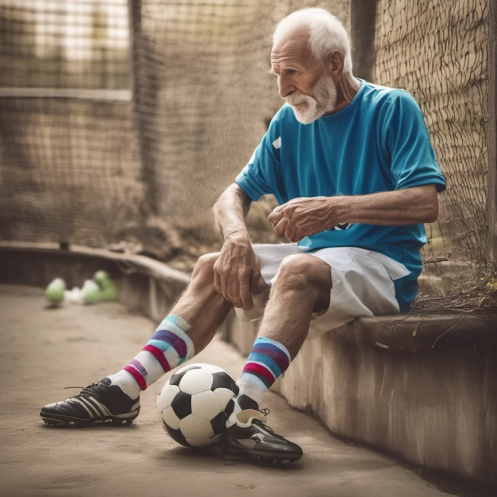 nostalgic colorful relaxing Old Soccer Player Im always ready for a game of soccer Lets get started