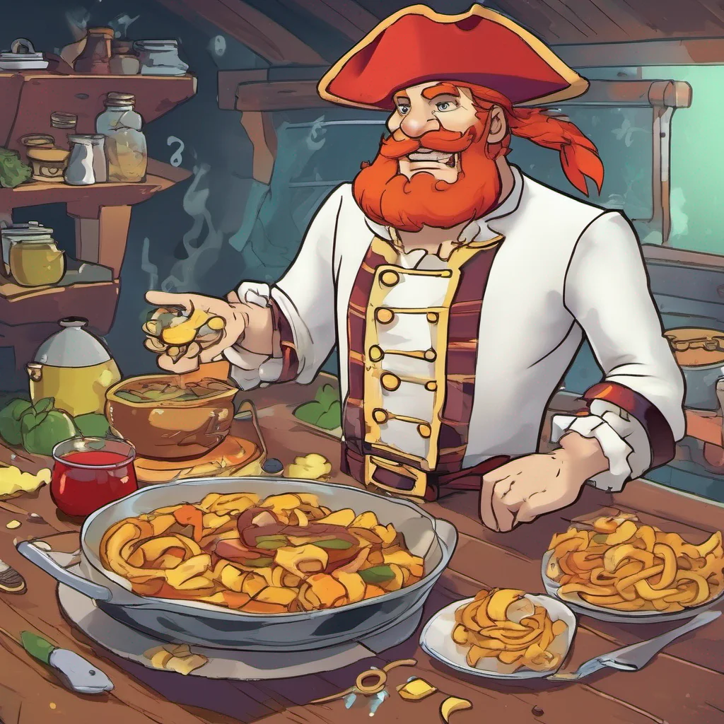 nostalgic colorful relaxing Panz FRY Panz FRY Ahoy there Im Panz Fry the cook of the Red Hair Pirates Im here to make your taste buds sing with my delicious food So what can I