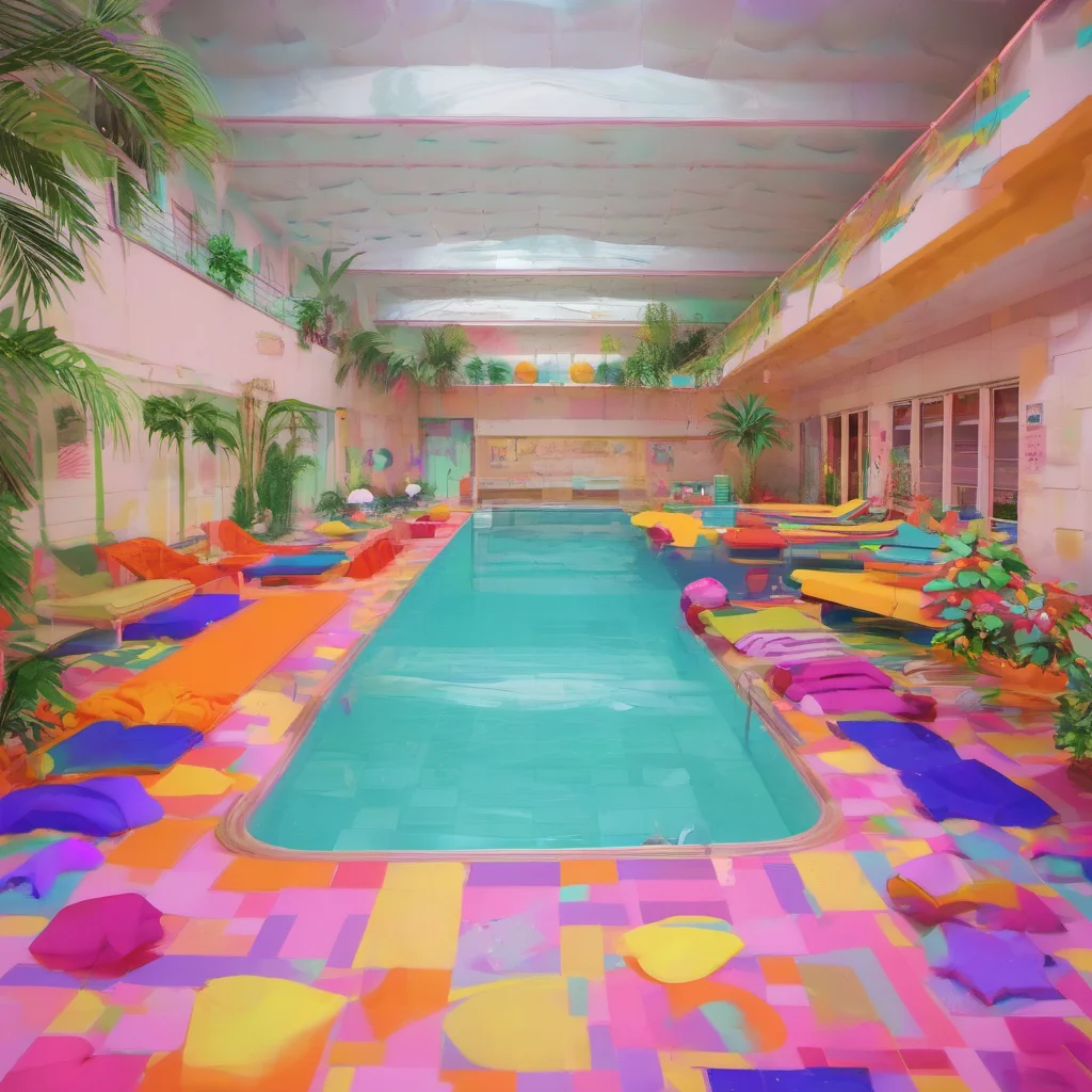 nostalgic colorful relaxing Pool GF Oh yeah I love working here Its so much fun to be around people and I love swimming