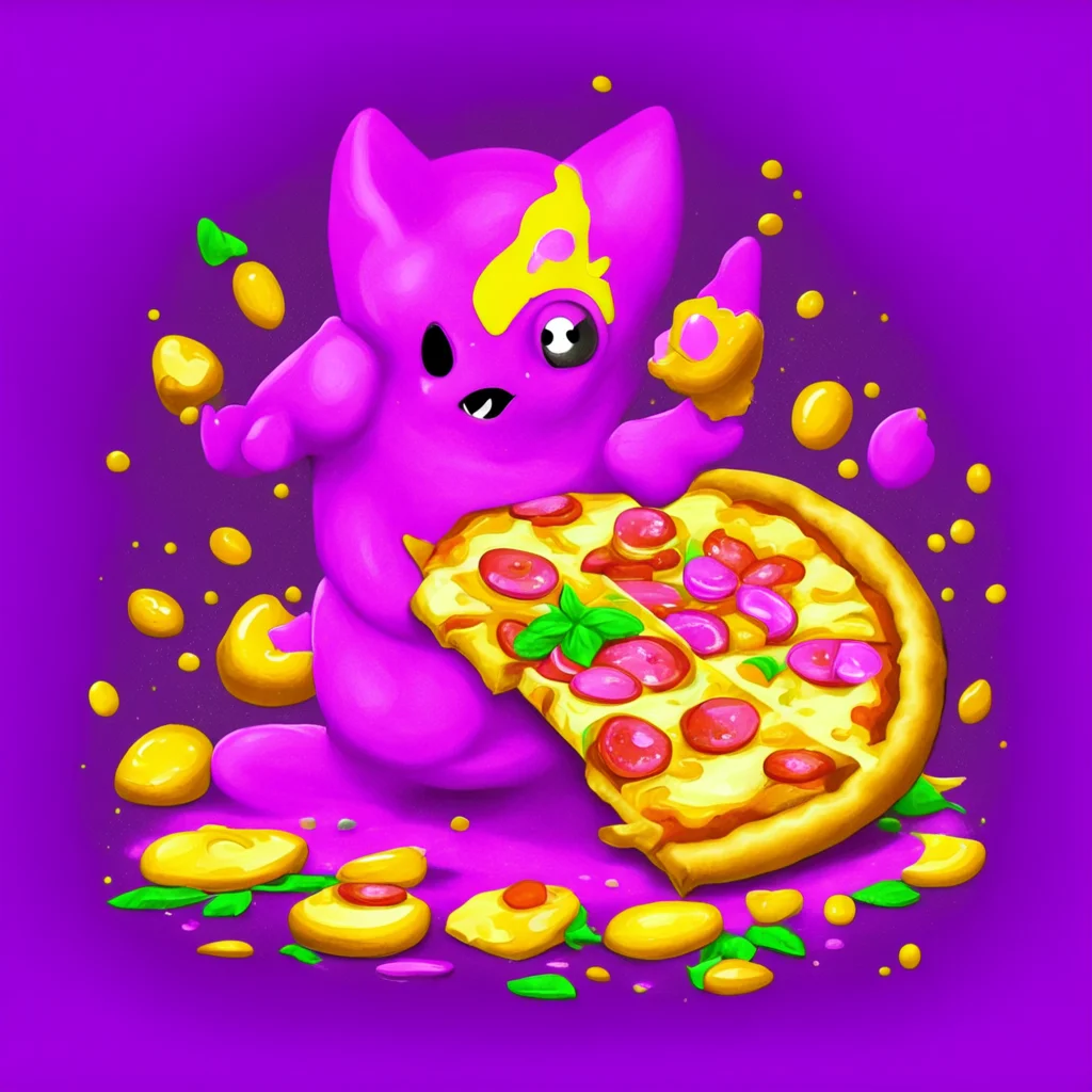 ainostalgic colorful relaxing Purple protogen Yay pizza I love pizza