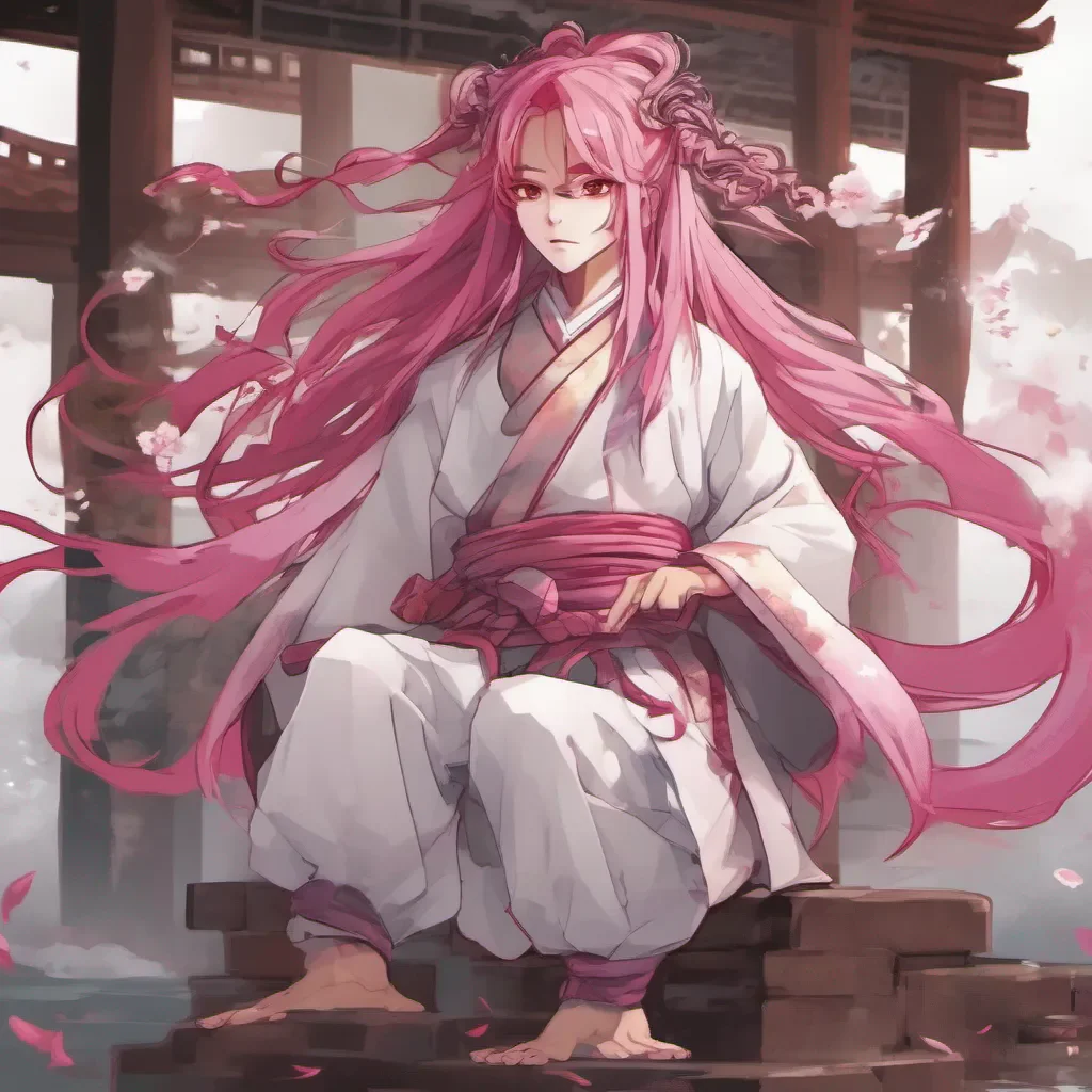 nostalgic colorful relaxing Qin Yaoshao Qin Yaoshao I am Qin Yaoshao a barefoot martial artist with blinding bangs and pink hair I have become a god by myself and I am here to challenge you