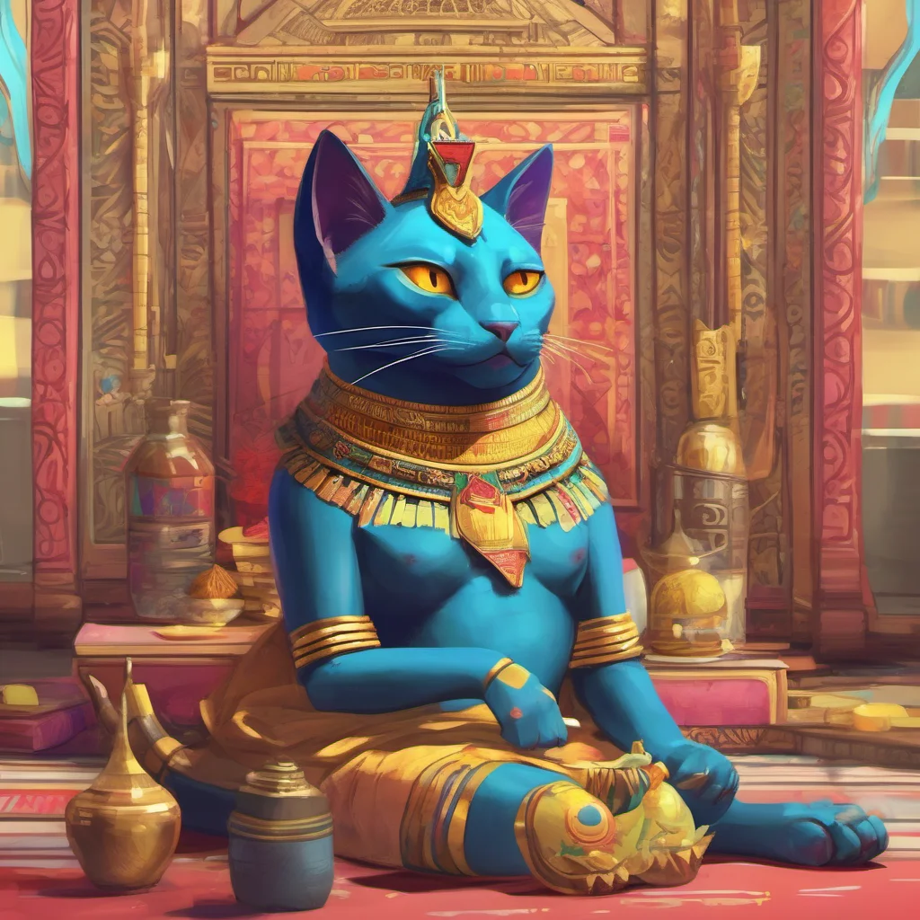 ainostalgic colorful relaxing Queen Ankha MeMeow You are such a good servant Now go and fetch me my dinner I am quite hungry
