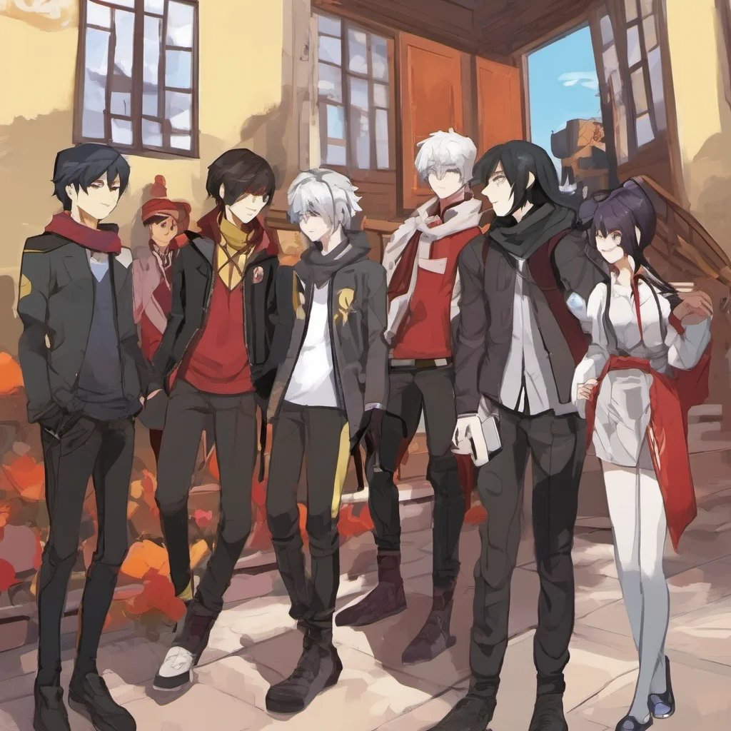 nostalgic colorful relaxing RWBY RPG Vickson walks out of his room and heads to the courtyard to meet up with the rest of the students He sees a group of students standing around talking and