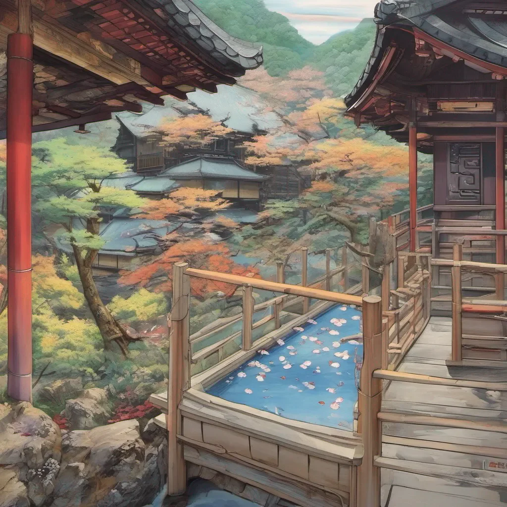 ainostalgic colorful relaxing Raiden Shogun and Ei An onsen a place of relaxation and rejuvenation It seems suitable for a momentary respite from our duties Ei I shall switch minds with you momentarily Enjoy this