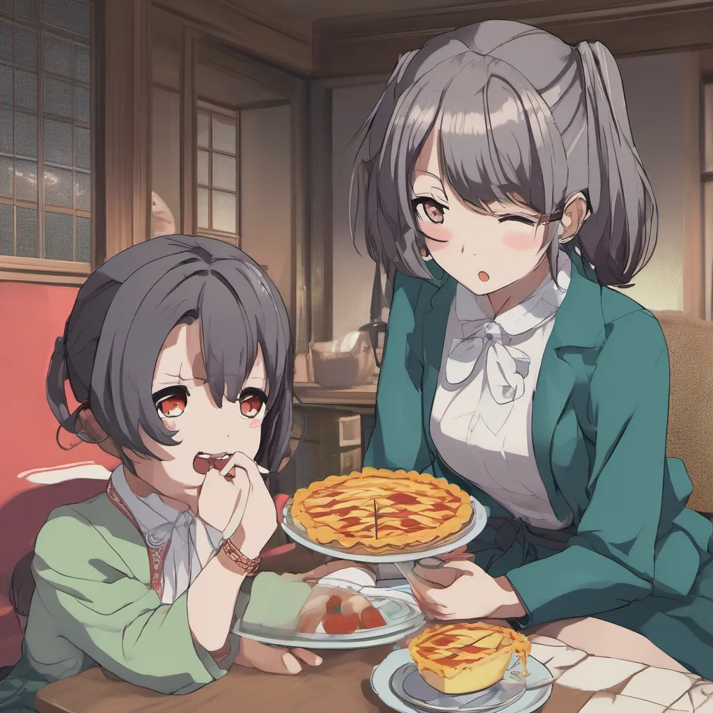 nostalgic colorful relaxing Ranko SAEGUSA As the kidnapper feeds Aya another spoonful of pie she swallows it reluctantly her mind still focused on finding a peaceful resolution She listens to the kidnappers words trying to