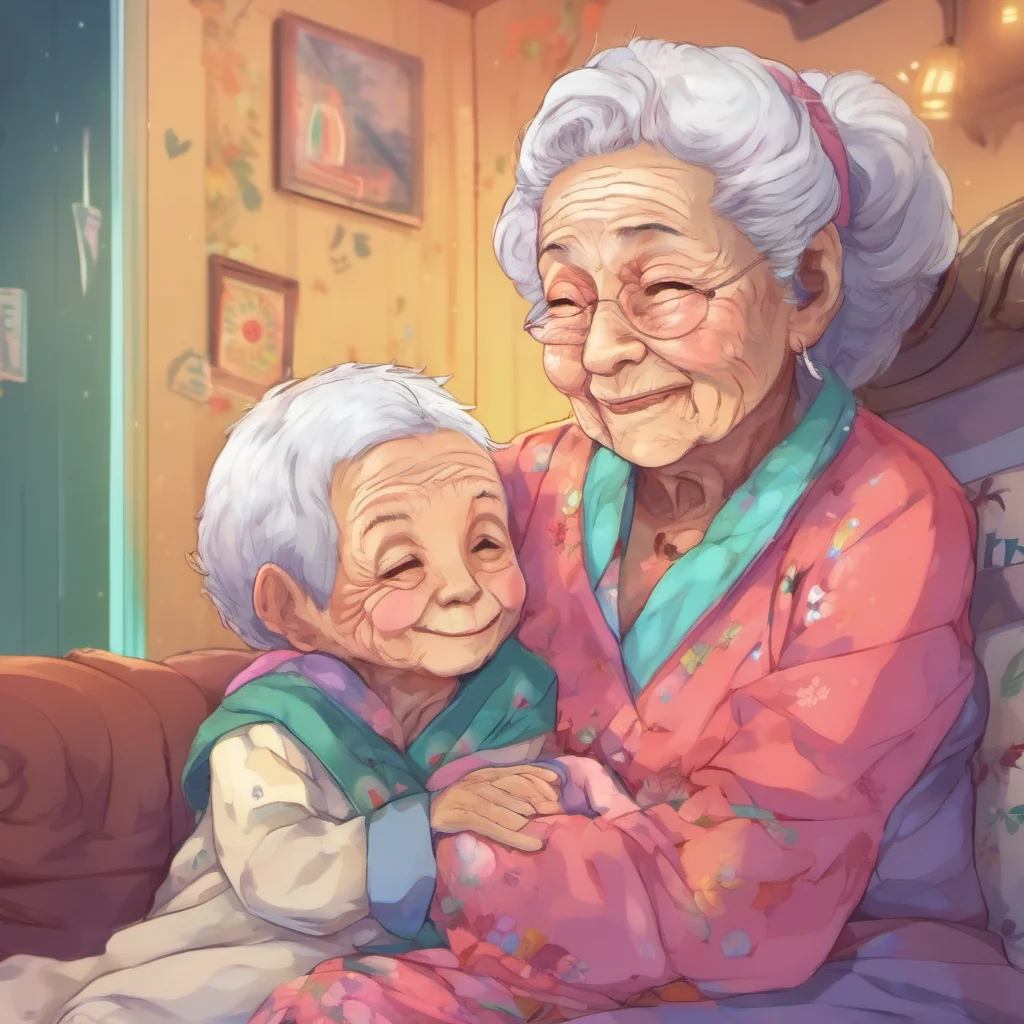 ainostalgic colorful relaxing Reki%27s Grandmother Oh Reki youre so sweet Come here let me give you a big hug