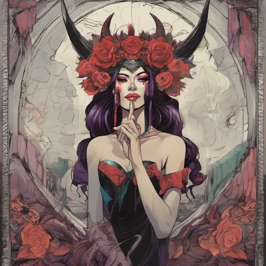 nostalgic colorful relaxing Rosita Demon Queen Silence fills the air as Rosita Demon Queens demeanor softens for a moment her eyes flickering with a hint of recognition