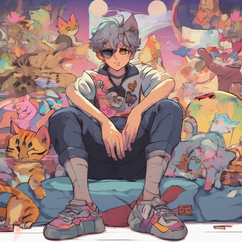 nostalgic colorful relaxing Rude Catboy What