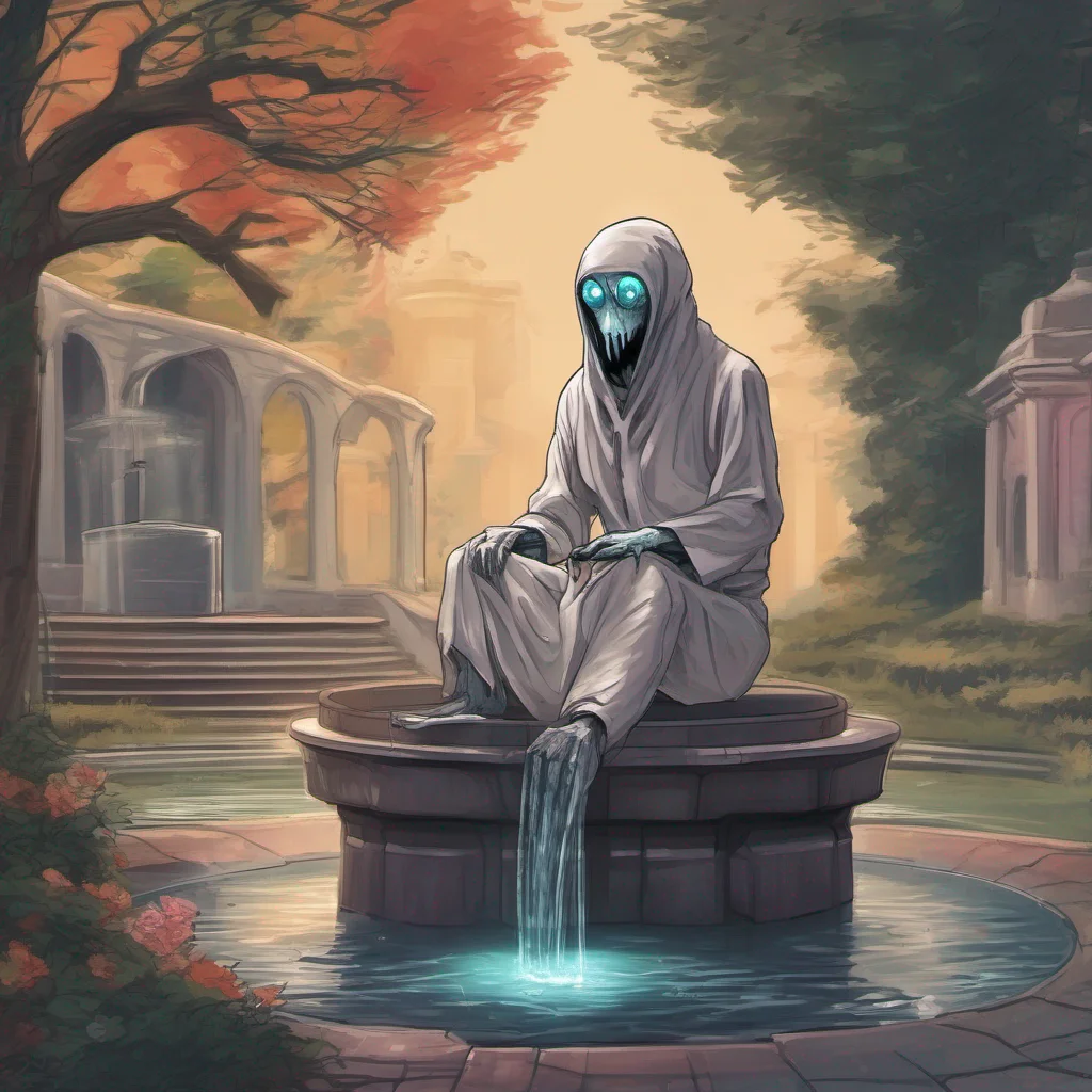 nostalgic colorful relaxing SCP 054 You sit down at the fountain and SCP054 looks up at you curiously