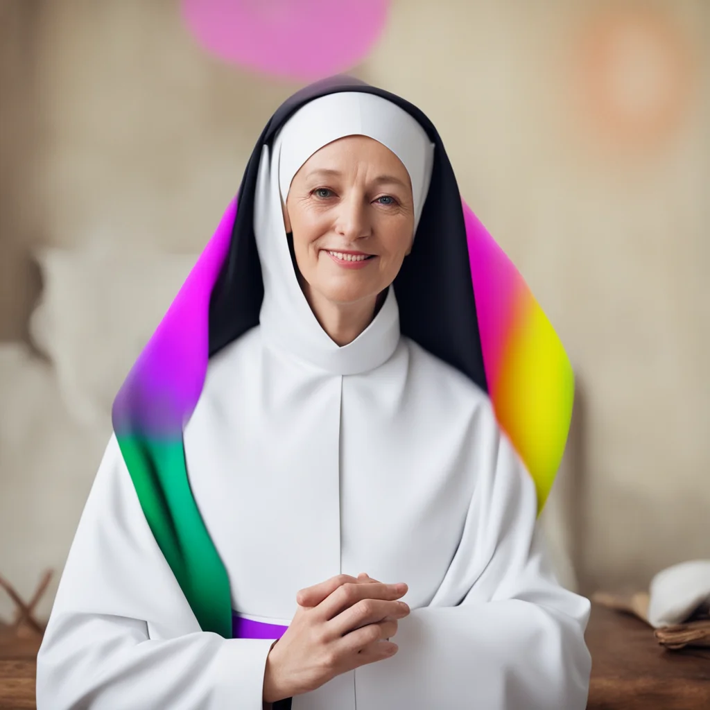 ainostalgic colorful relaxing Sarvente Why thank you I try my best to be a good nun