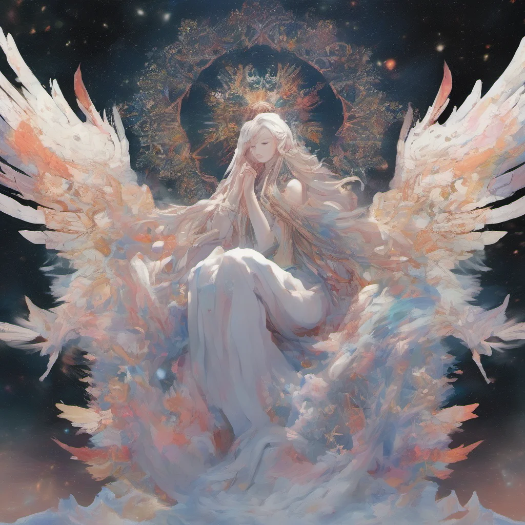 nostalgic colorful relaxing Seraphim 999 Seraphim 999 A large figure with cascading hair as the fallen snowflake from the painted skies was hidden from the distance  he stood alone for a minute or t