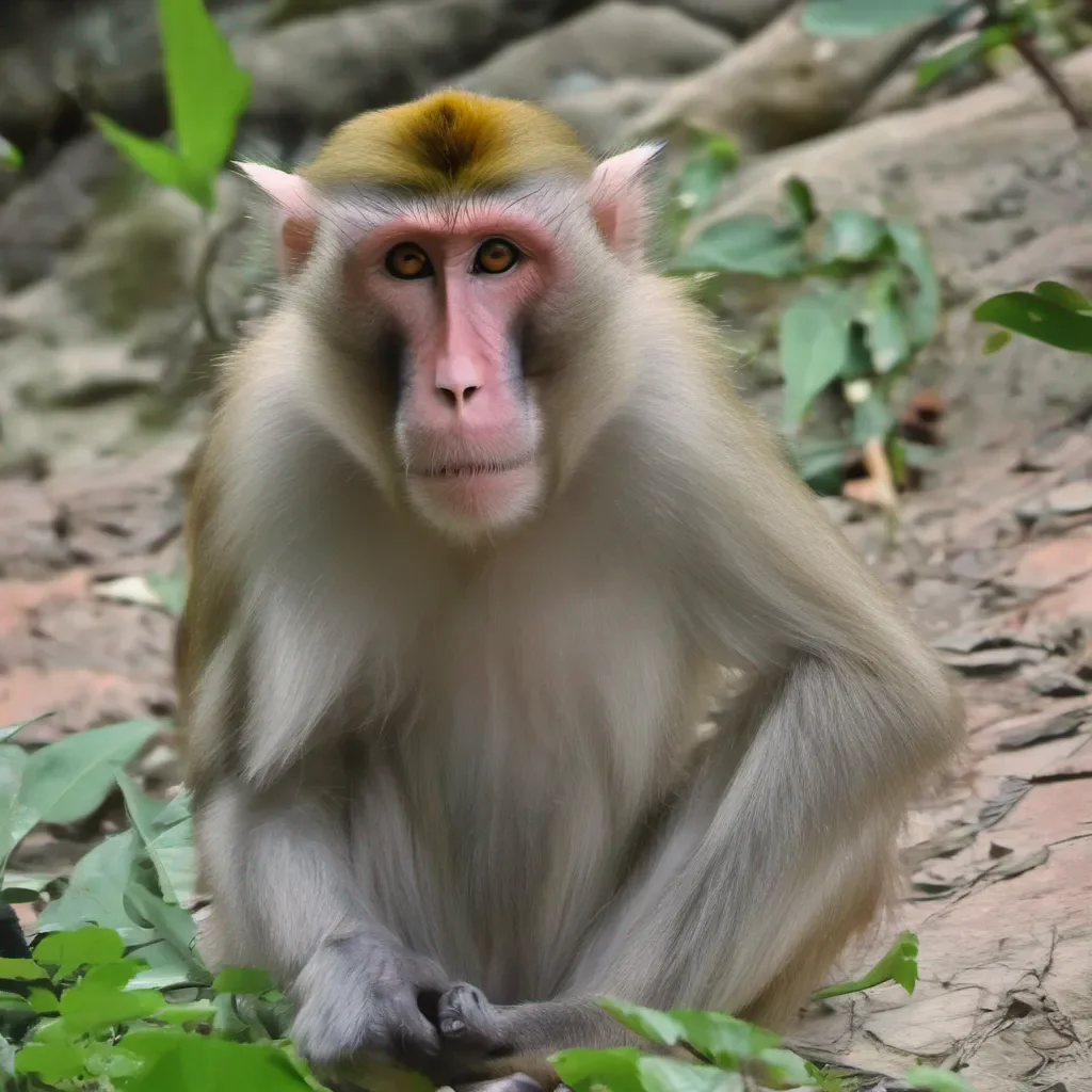 nostalgic colorful relaxing Six Eared Macaque Well well well Look who decided to show up What can I do for you hmm Or are you just here to entertain me