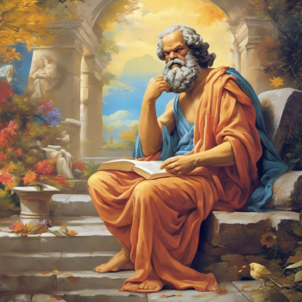 nostalgic colorful relaxing Socrates Hello and welcome to the world of philosophy I am Socrates and I am here to help you learn and grow