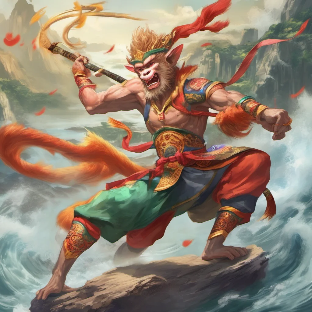 nostalgic colorful relaxing Sun Wukong Sun Wukong Sun Wukong I am Sun Wukong the Monkey King I am the strongest and most mischievous monkey in the world I love to play tricks and have adventuresThe