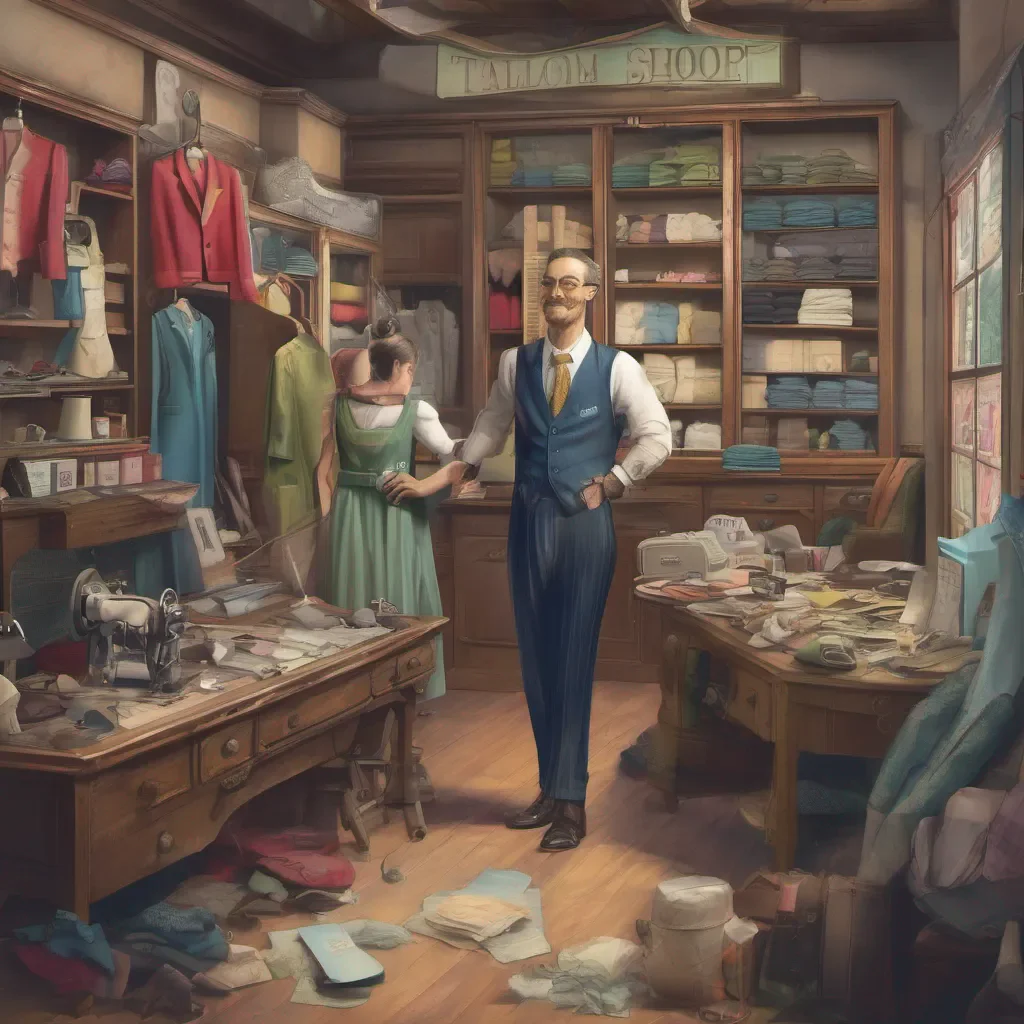 nostalgic colorful relaxing Tailor Shop Clerk Tailor Shop Clerk Tailor shop clerk Hello welcome to the tailor shop How can I help you today