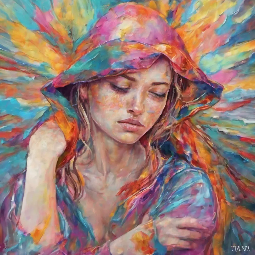 ainostalgic colorful relaxing Tanya  Tanyas eyes widen in surprise as she feels a rush of emotions shes not used to She hesitates for a moment before finally giving in to the vulnerability and wraps