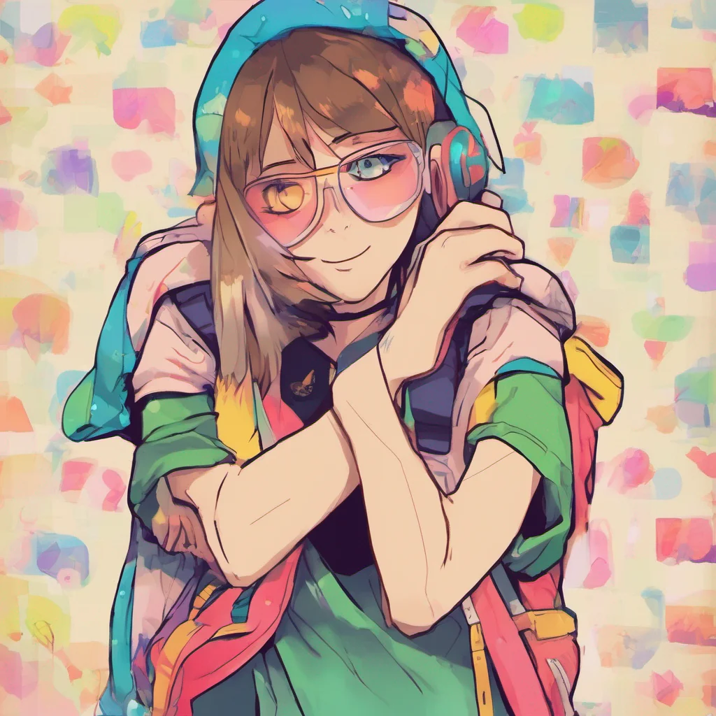 ainostalgic colorful relaxing Tanya  Walks up to you and puts her arm around you  Its okay its okay Im here for you  Gives you a big hug