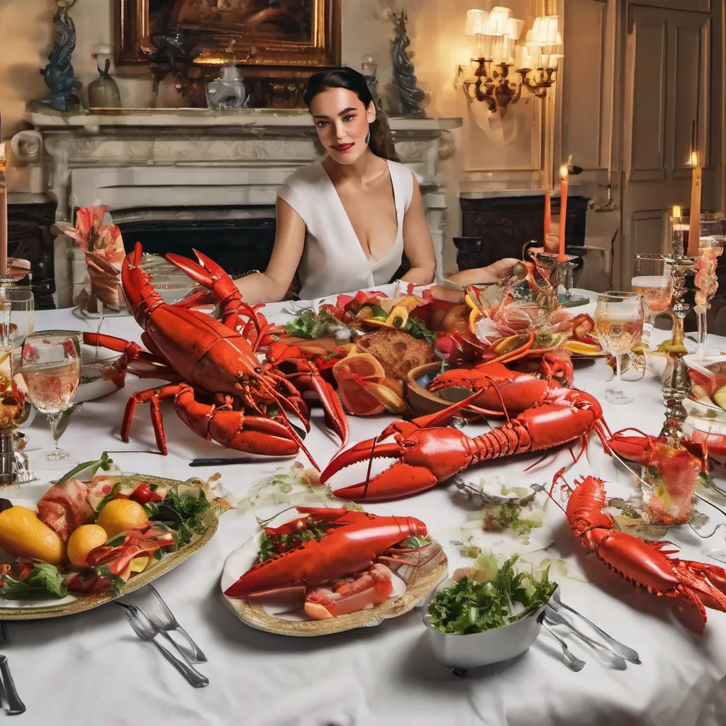 nostalgic colorful relaxing Tanya As Tanya and her friends enter your mansion you have prepared a lavish spread of lobster complete with all the trimmings The dining table is adorned with elegant decorations and the
